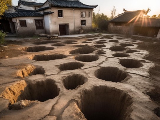 阳宅周围有坑有什么影响吗,阳宅周围有坑洼会对居住者造成哪些危害？风水学与环境科学的深度解析