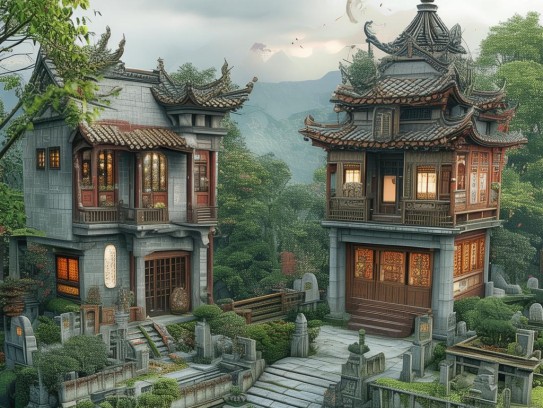 阴宅阳宅区别,阴阳两宅，风水学中的生死智慧与居住哲学探究