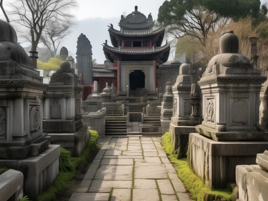 墓向绝流四大局图,墓葬文化中的绝流四大局图，风水理论中的空间叙事与人文智慧