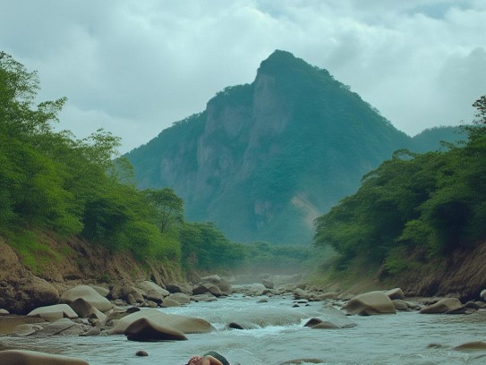 头枕山脚蹬河图解,头枕山脚蹬河，中国天人合一理念的空间表达