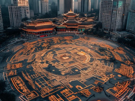 重庆成都天府广场风水图之谜，探秘城市中心的风水宝地,成都天府广场风水图